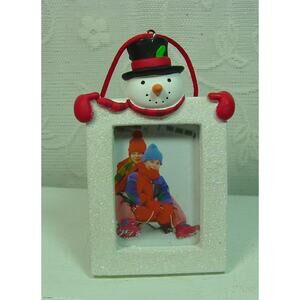 HALLMARK ORNAMENT-SNOWMAN PICTURE FRAME-CAN HANG OR SET